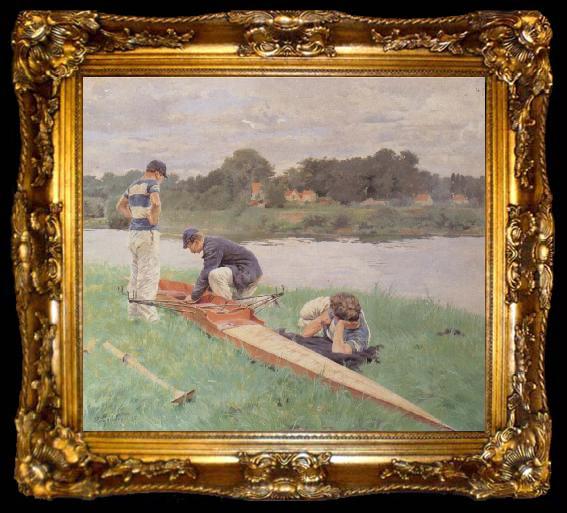 framed  Gueldry Ferdinand-Joseph On The River Bank, ta009-2